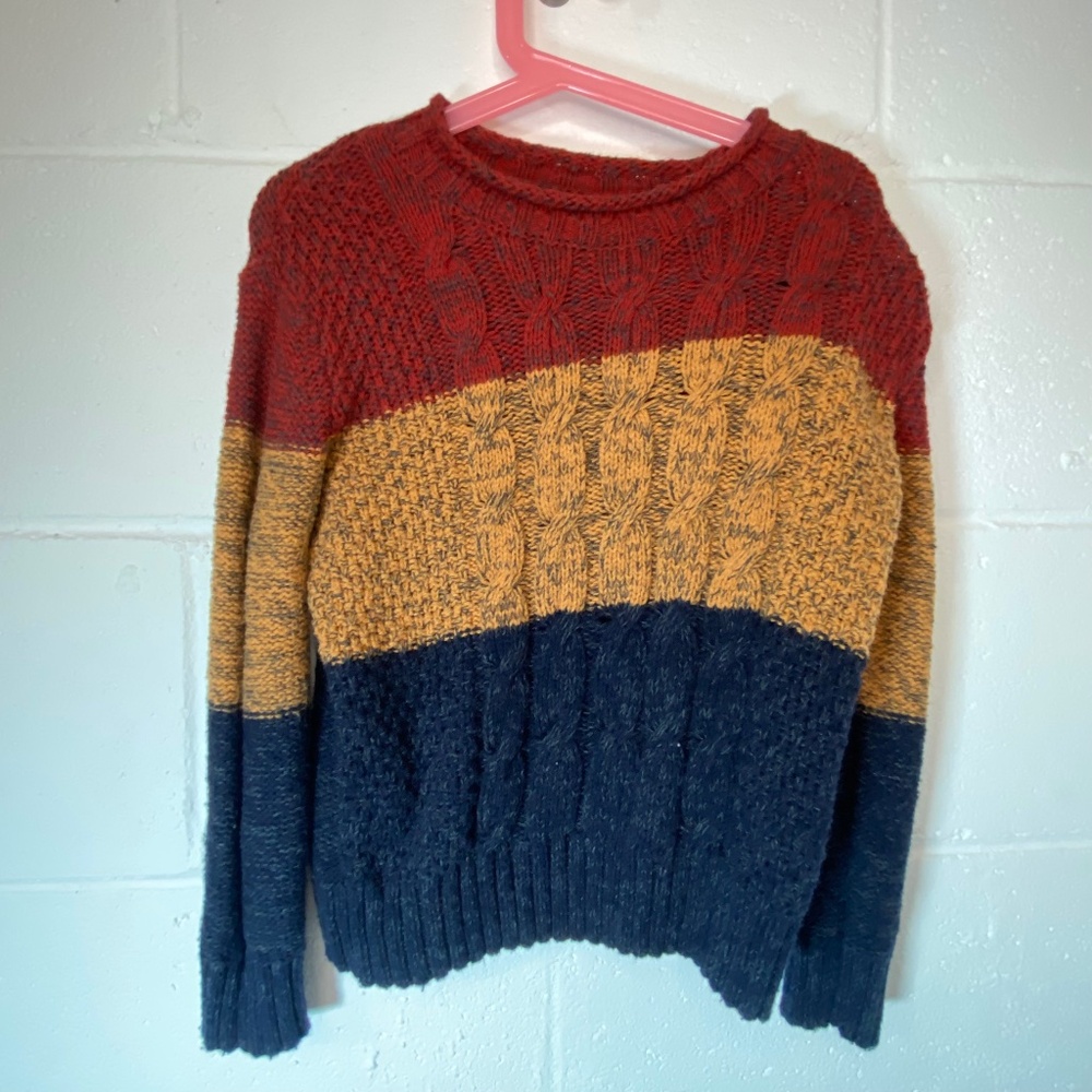 Cat & Jack Three Tone Fall Autumnal Colors Sweater